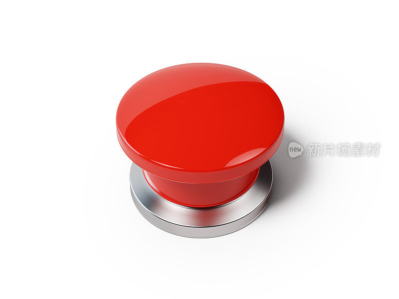 红色开和关按钮隔离在白色背景