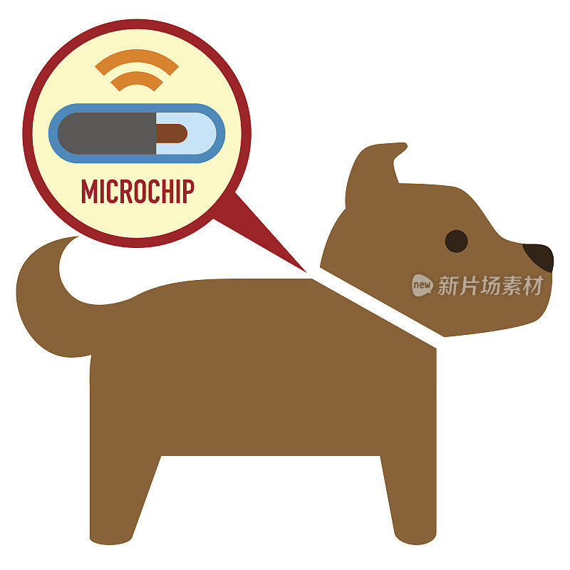 微芯片在狗标志图标