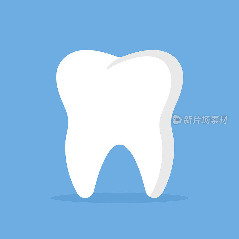 向量牙齿图标。口腔医学，口腔科，牙科医学概念。白牙。现代平面设计图形元素。矢量图