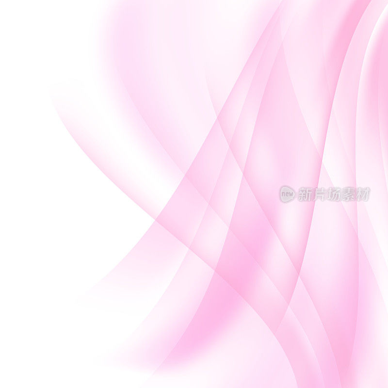 矢量粉红色和白色的背景。柔软透明的粉红色波浪