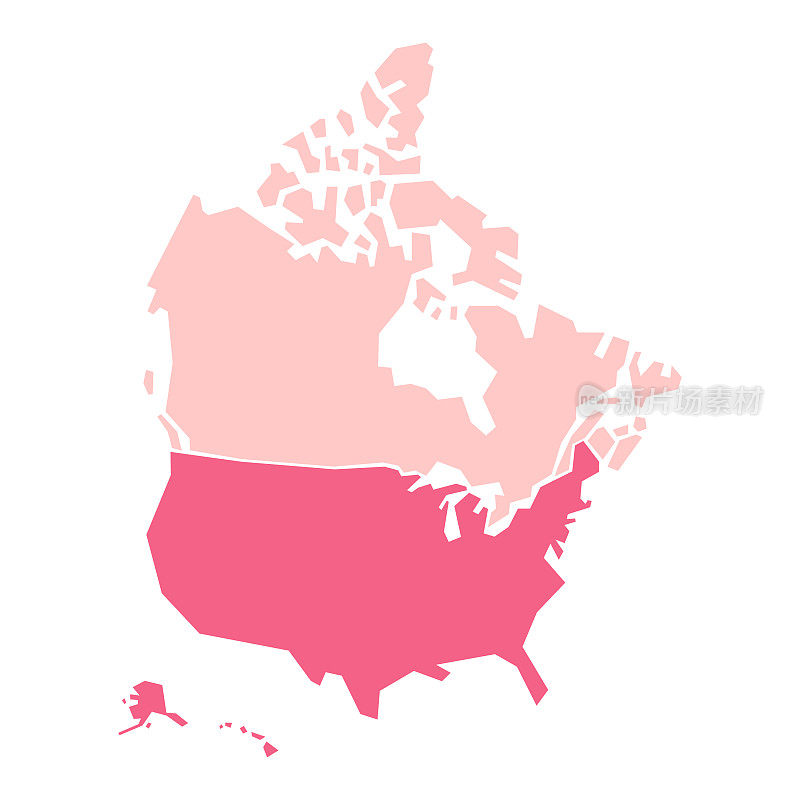 美国和加拿大地图几何形状