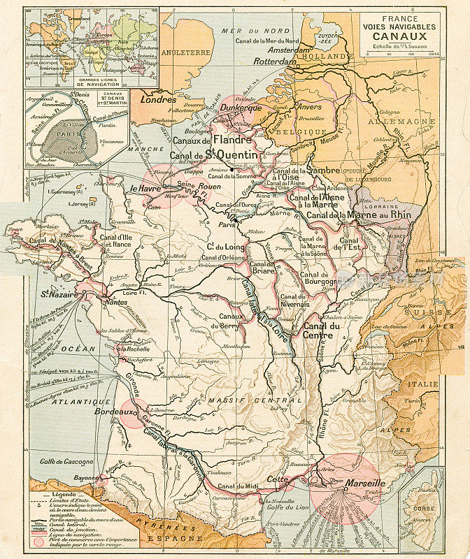 法国水路地图1887年