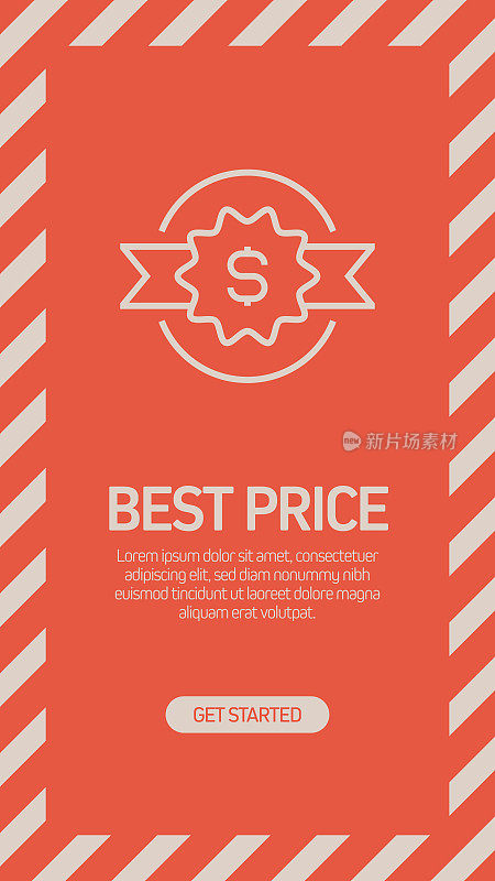 最好的价格线图标概念，轮廓矢量符号插图。完美像素，可编辑的描边。