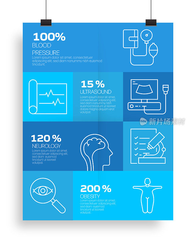 医疗保健和医疗概念信息图设计矢量插图