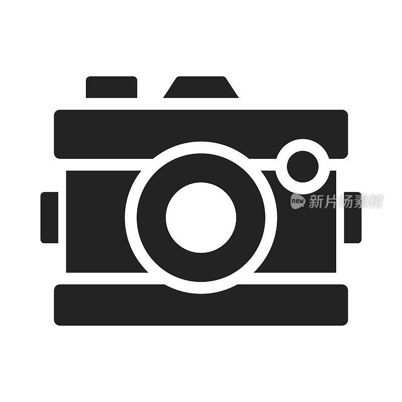 相机图标，矢量符号插图。