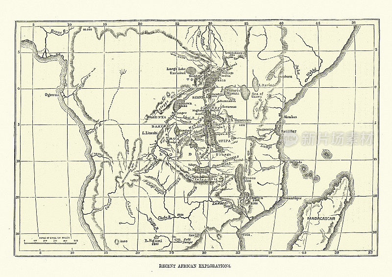 19世纪70年代的非洲探险地图