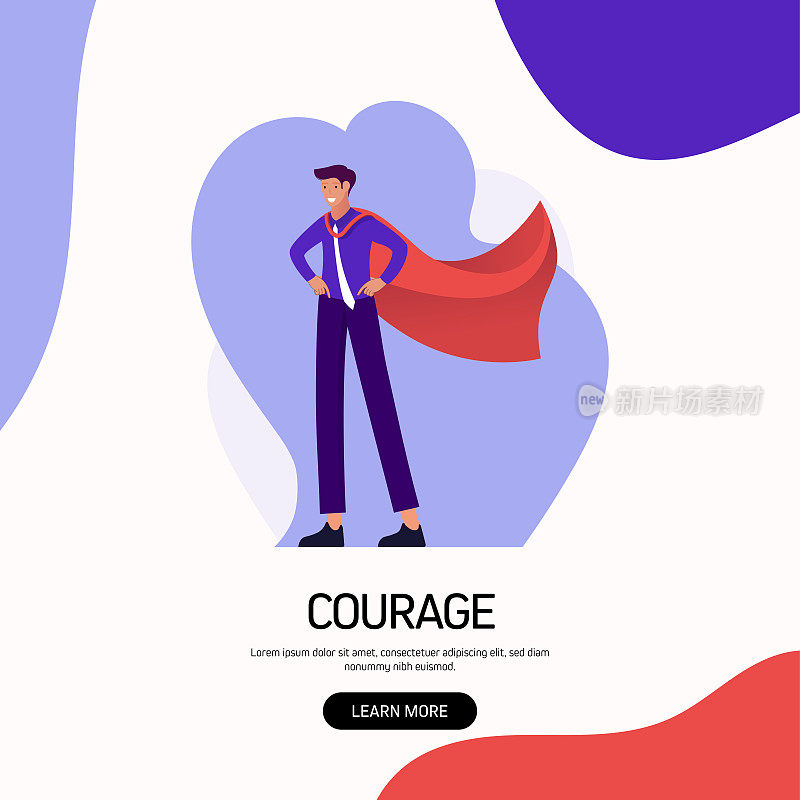 勇气概念矢量插图网站横幅，广告和营销材料，在线广告，业务演示等。