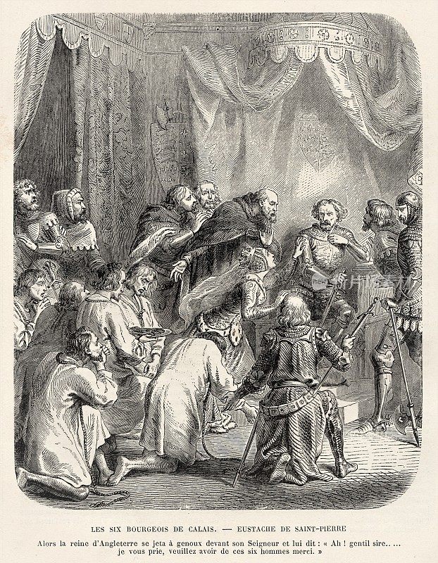 菲利帕女王为议员的生命，百年战争，法国历史说情