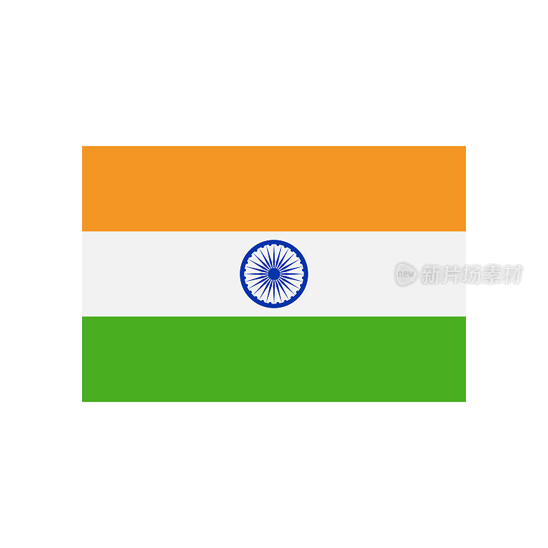 印度-旗帜图标矢量插图-矩形