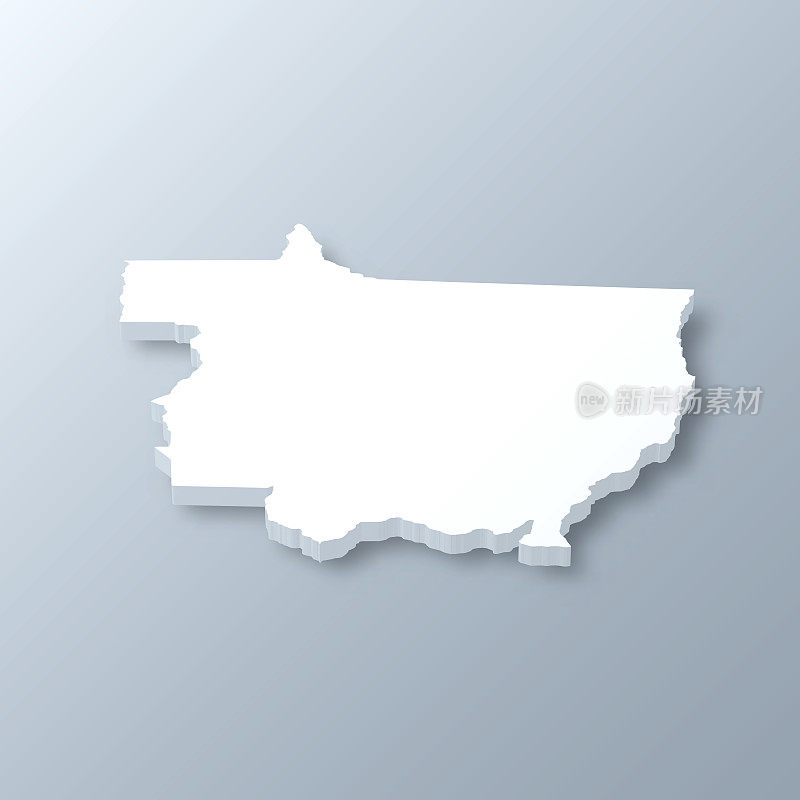马托格罗索三维地图的灰色背景