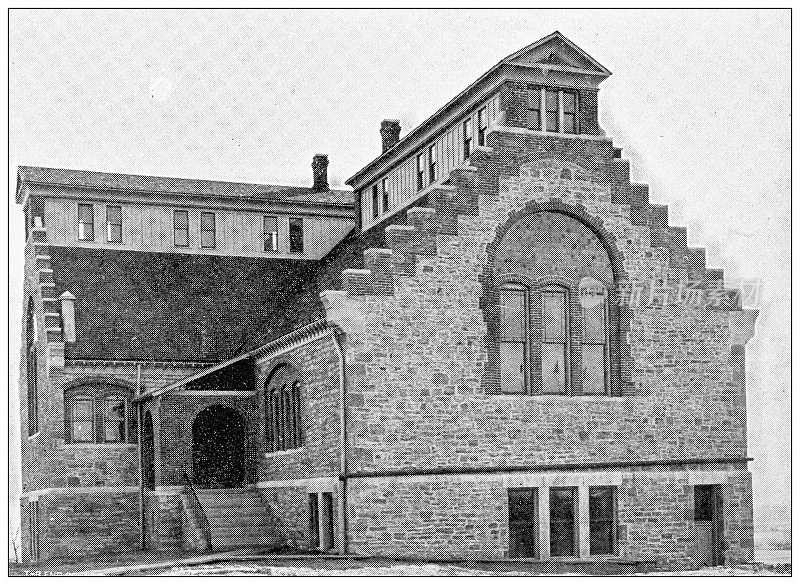 1898年，来自堪萨斯州劳伦斯的古董照片:堪萨斯大学化学大楼