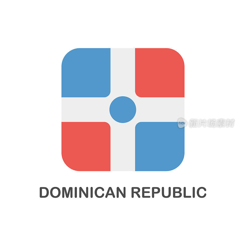 简单的多米尼加共和国国旗-矢量正方形平面图标