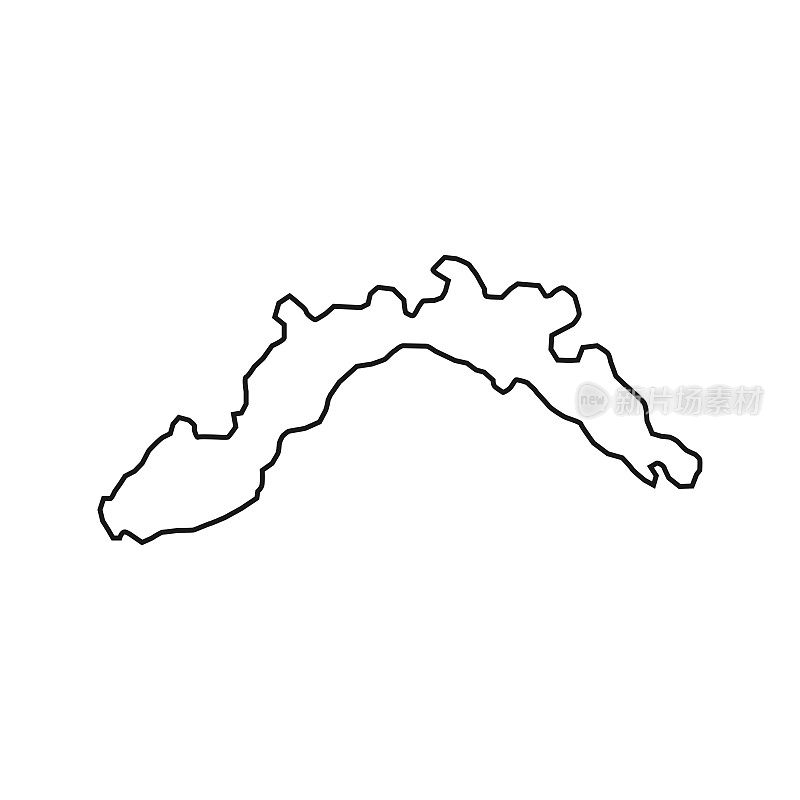 利古利亚地图。地区的意大利。矢量插图。