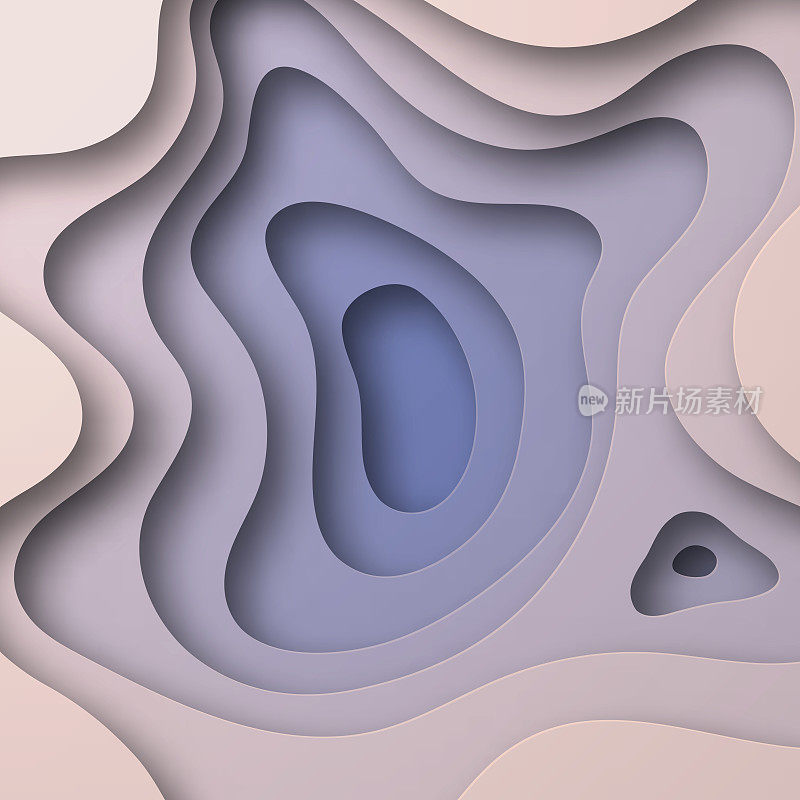 剪纸背景-灰色抽象波浪形状-时髦的3D设计