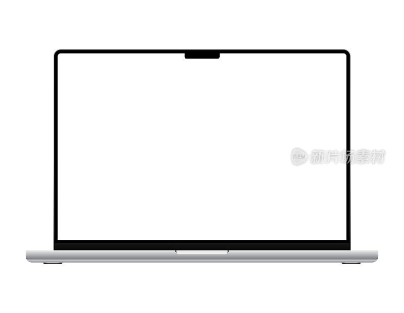 白色背景上的笔记本电脑模型