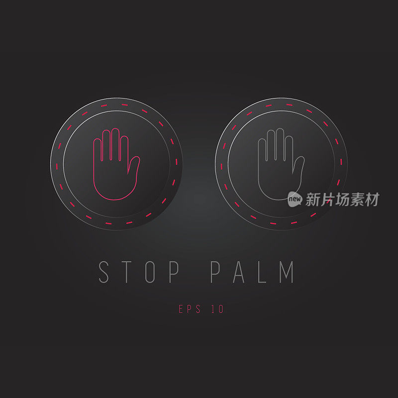 停止palm图标设计现代平面背景