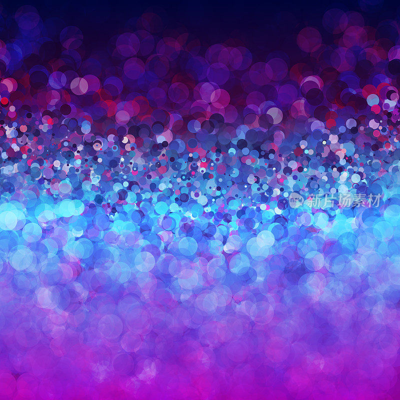 闪烁的复古灯光背景。蓝色、紫色和粉红色。矢量图