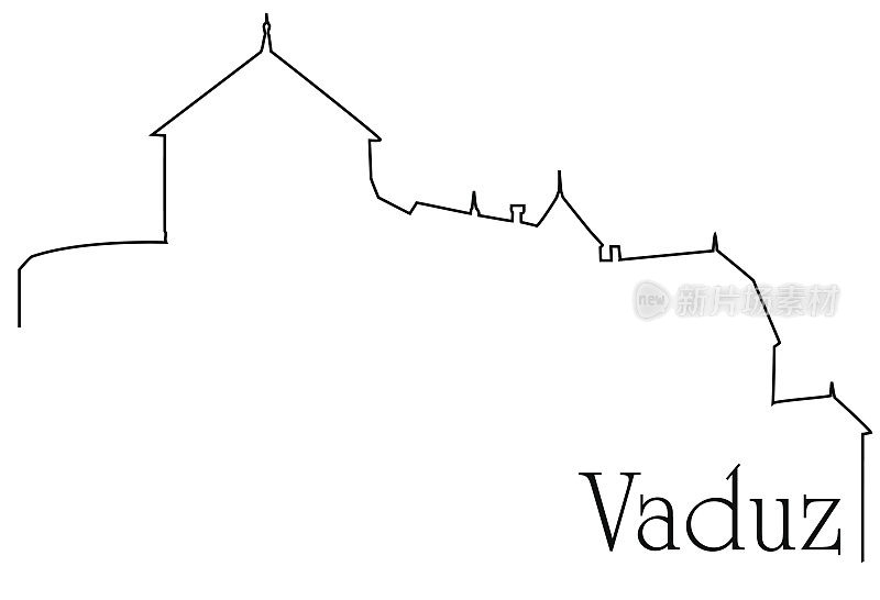 瓦杜兹城一条线画