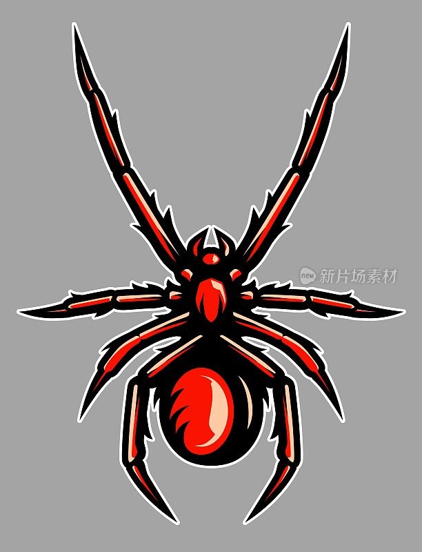 毒蜘蛛狼蛛吉祥物插图