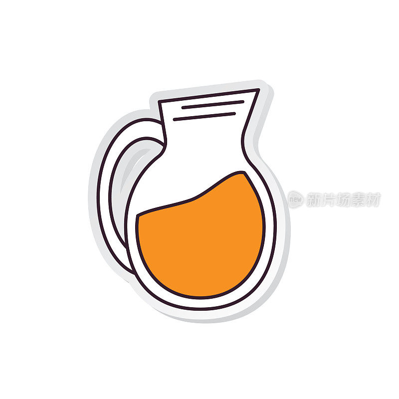 瘦线早餐图标贴纸-橙汁