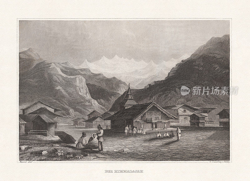 喜马拉雅山，钢版画，出版于1860年