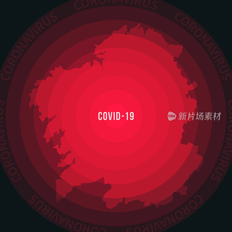加利西亚COVID-19传播地图。冠状病毒爆发