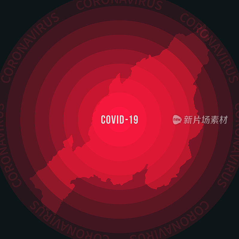 那加兰邦COVID-19传播地图。冠状病毒爆发