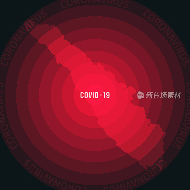 苏门答腊岛COVID-19传播地图。冠状病毒爆发