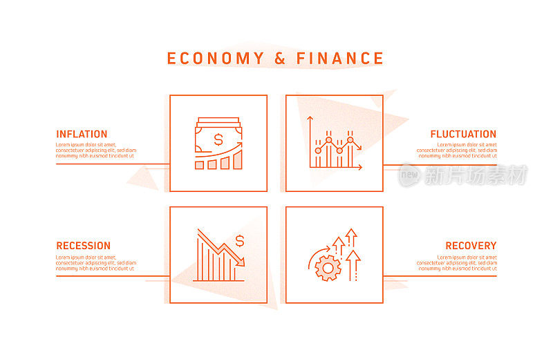经济和金融概念信息图模板，元素和图标。简单的矢量信息图设计