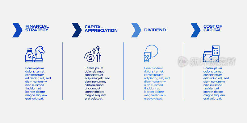 经济和金融概念信息图模板，元素和图标。简单的矢量信息图设计