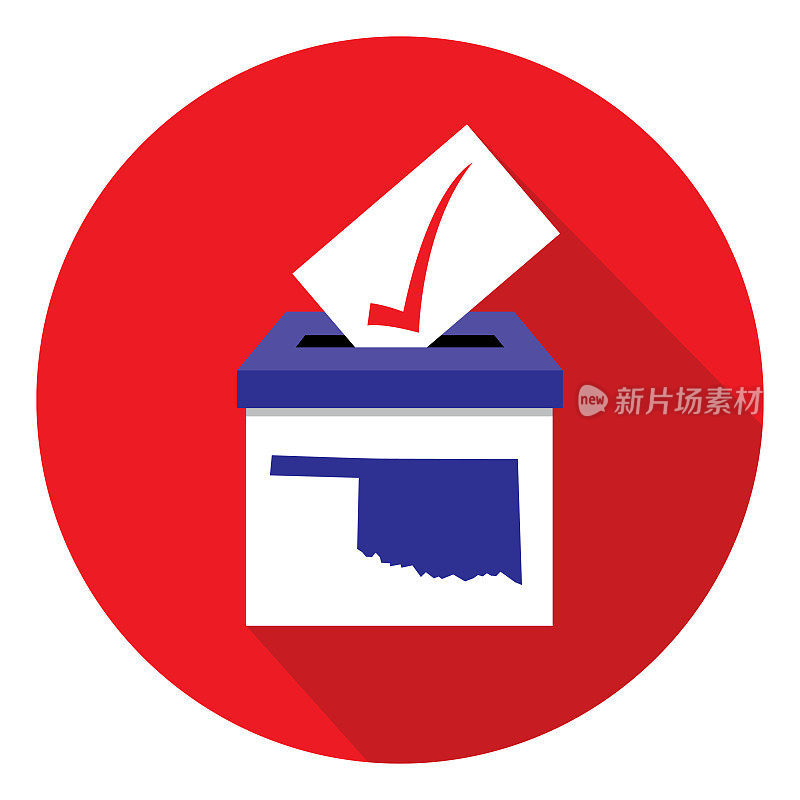 红圈俄克拉荷马州投票箱图标
