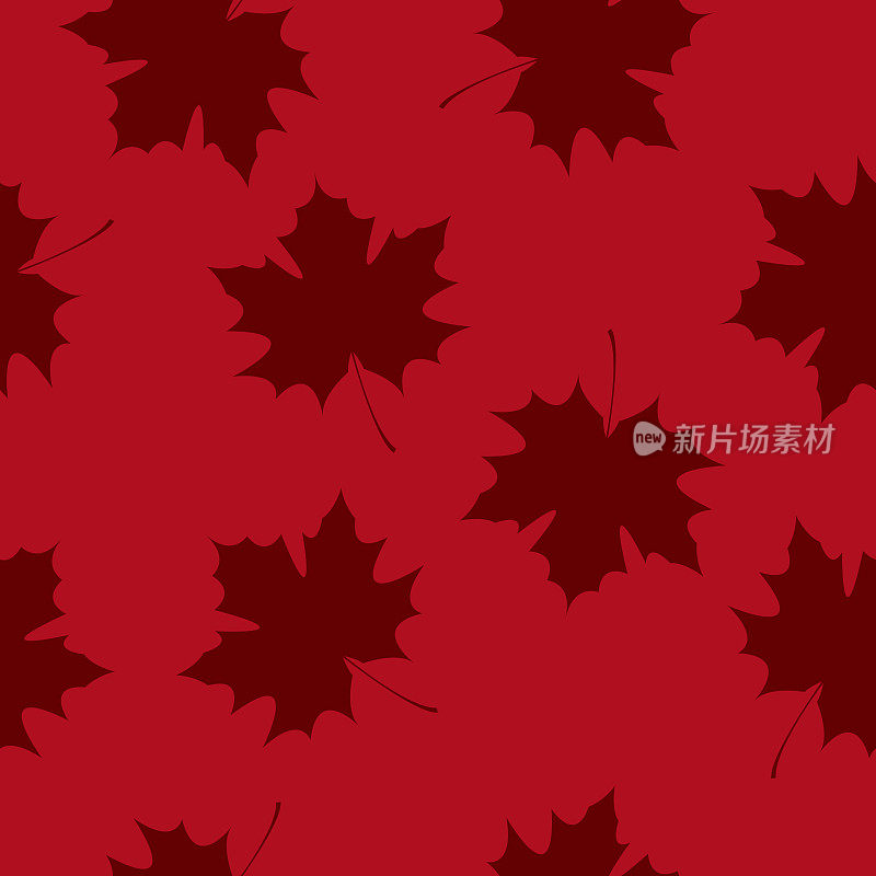 秋叶图案红色剪影