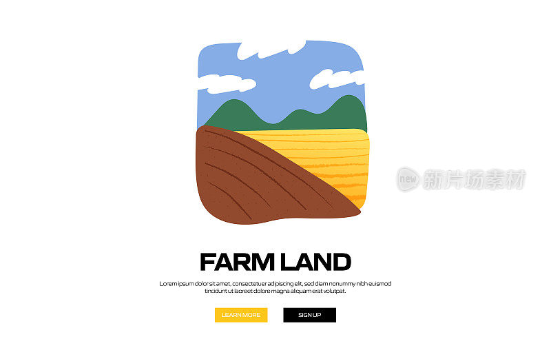 农田概念矢量插图网站横幅，广告和营销材料，在线广告，商业演示等。