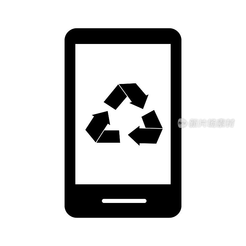 电子垃圾回收装置100%固体黑色填充图标