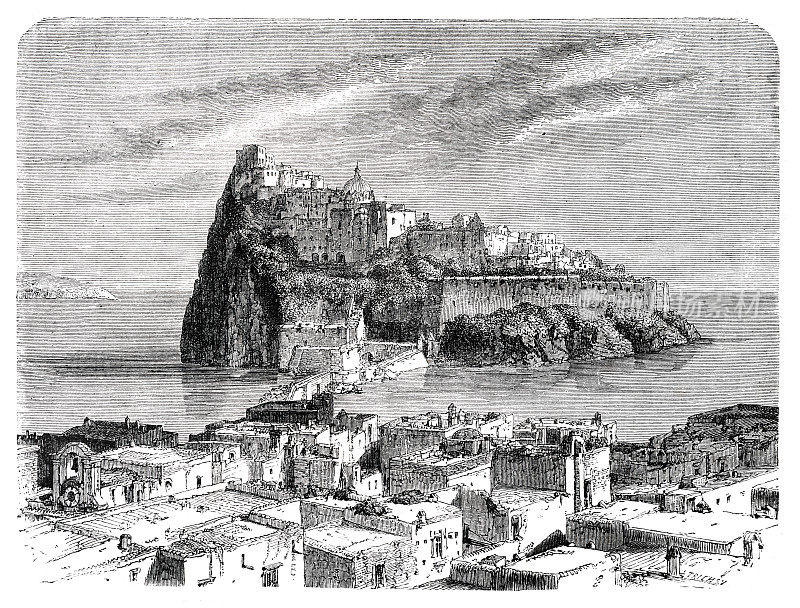 意大利第勒尼安海伊斯基亚火山岛1861年