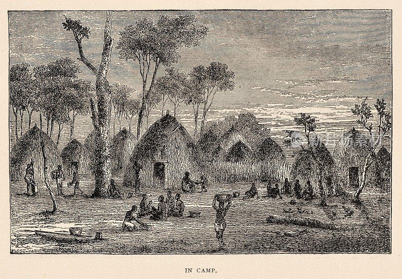 19世纪非洲的非洲村庄