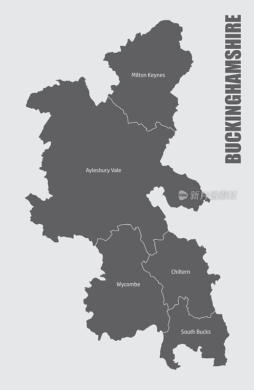 白金汉郡行政地图