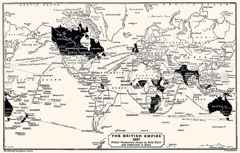 1897年大英帝国(高分辨率，详细)
