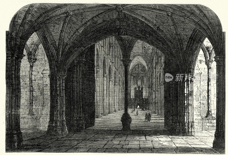 彼得伯勒大教堂中殿入口，1861年，19世纪