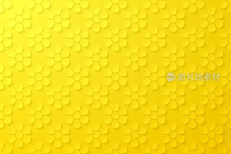 抽象黄色背景-花朵图案