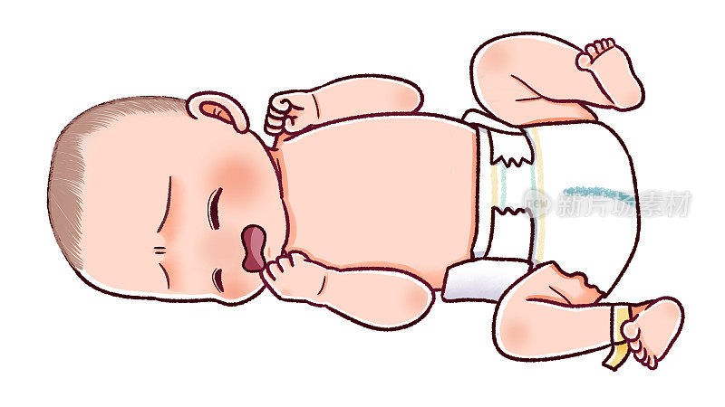 刚出生的婴儿尿湿了尿布，哭了起来