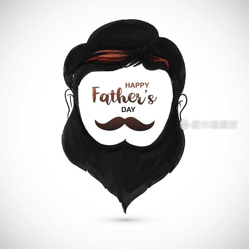 父亲节快乐男人脸型与胡子胡子设计