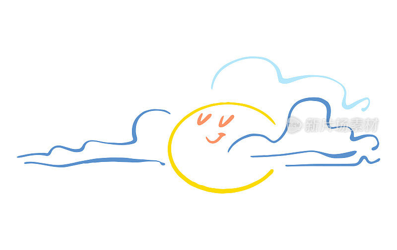 云中的太阳卡通画风