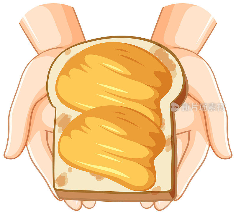 卡通风格的黄油面包