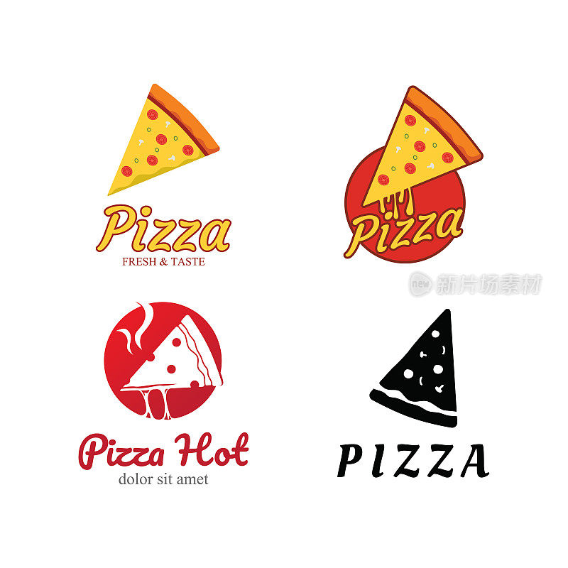 符号模板的食物或披萨餐厅。