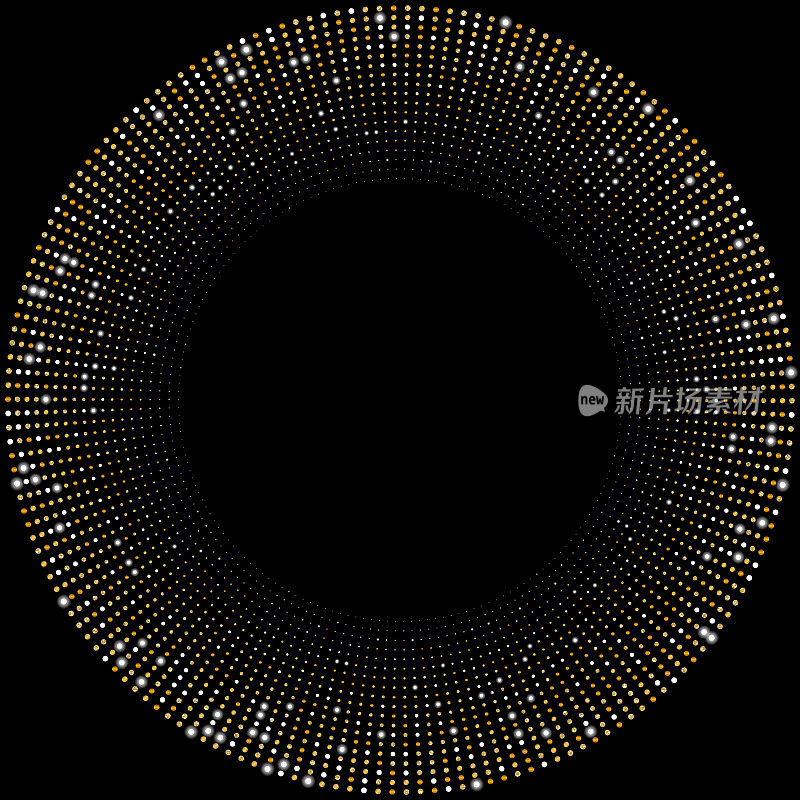 金色的同心圆是由闪亮的小金属点组成的