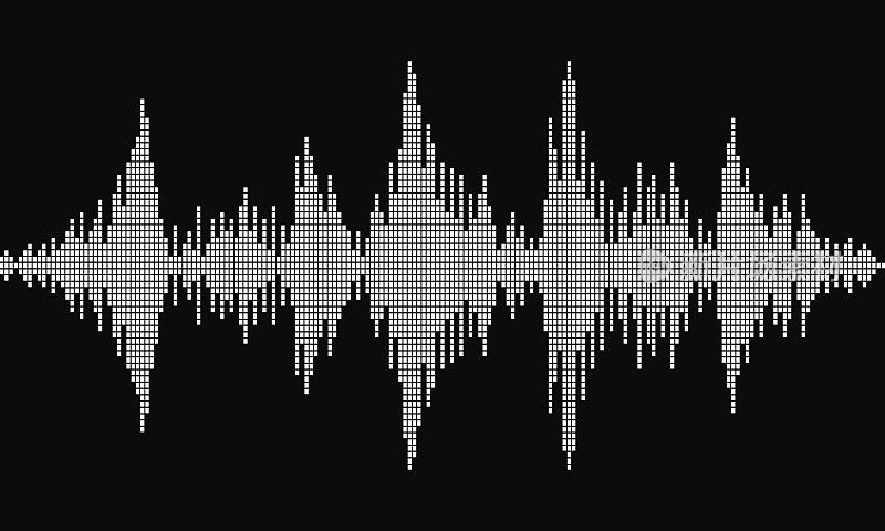 声波矢量。波作为音频均衡器隔离的背景。音频技术。脉冲音乐波形