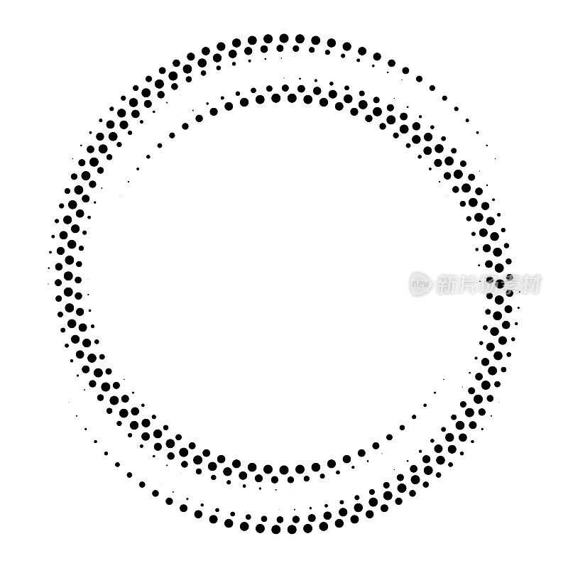 圆点的圆形图案随尺寸而褪色。多个轨道。