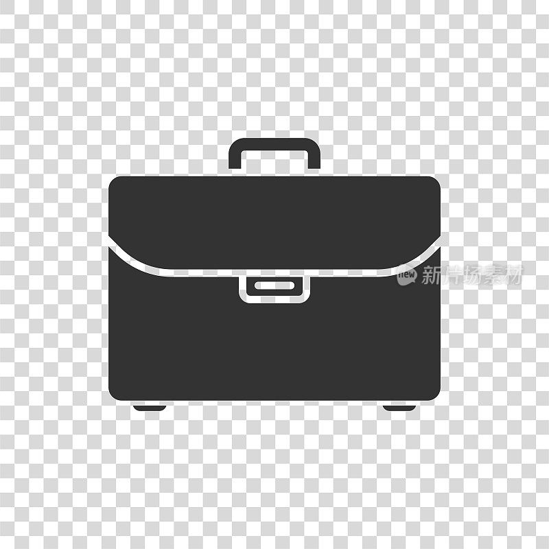 行李箱和公文包图标在透明的背景。