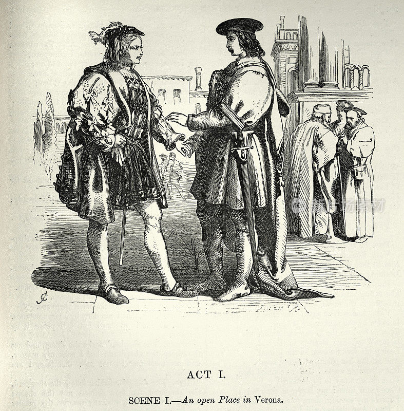 第一幕威廉・莎士比亚《维罗纳的两位绅士》，维罗纳的一块空地